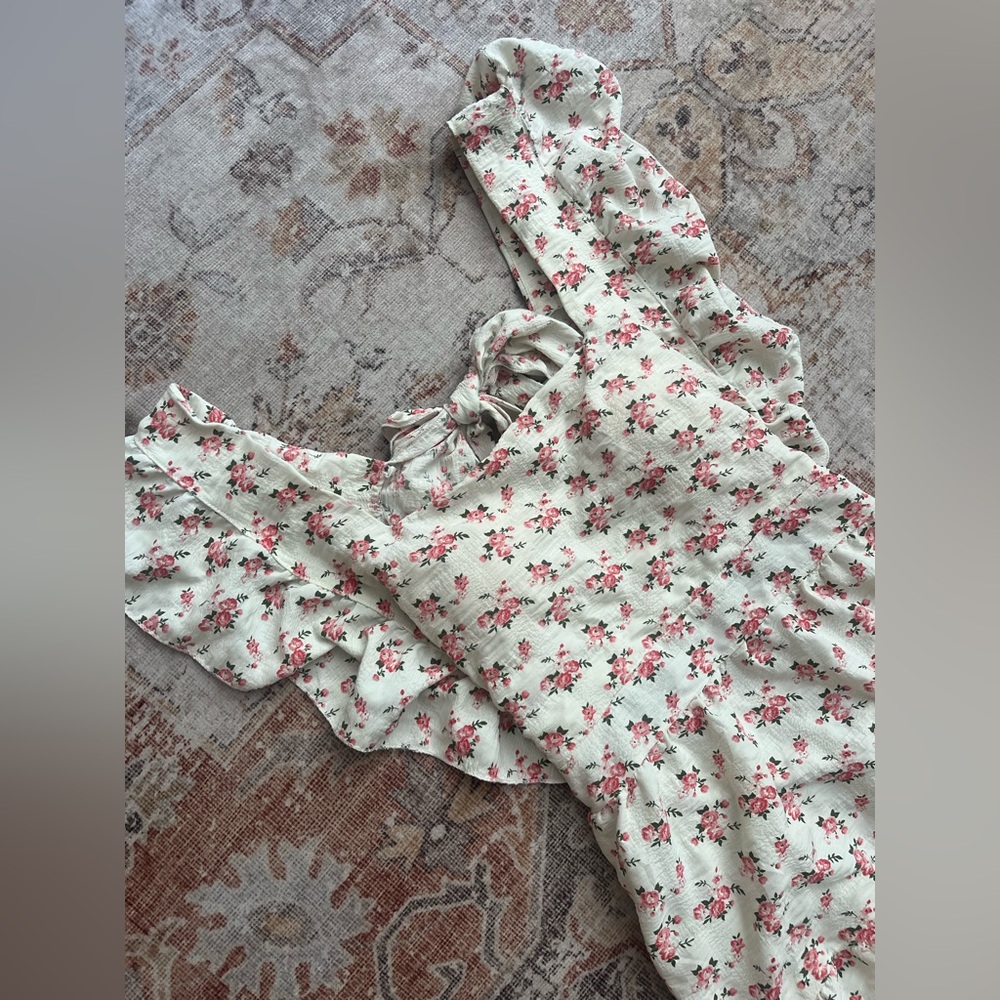 Floral Pink Ruffle Dress - Picture 4 of 5